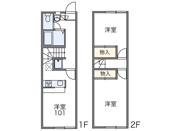 レオパレスはーとぼっくすの物件間取画像